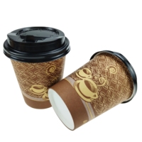 Gobelets en papier kraft jetables à paroi simple de 10 oz avec impression de logo personnalisée, revêtement PE de qualité alimentaire, biodégradables, respectueux de l'environnement, pour café