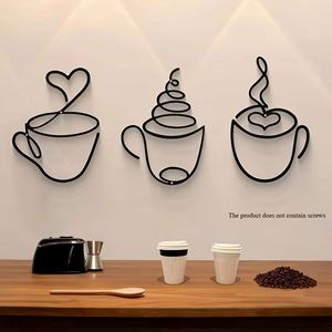 ของตกแต่งผนังร้านกาแฟ ของตกแต่งภายในร้านกาแฟ ภาพวาดเหล็กแขวนผนัง - Product Image 1