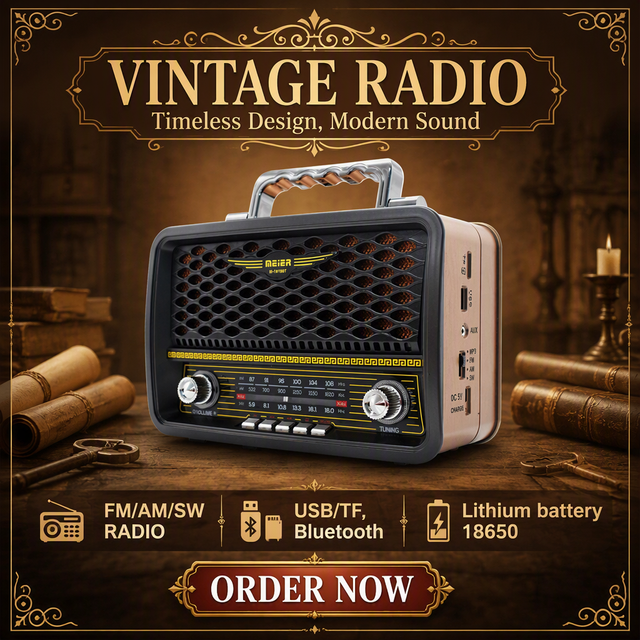 OEM Customized CE Certified Classic Vintage Retro Radio FM AM SW USB TF MP3 BT Player Built-in Speaker Plastic Mobile Phone