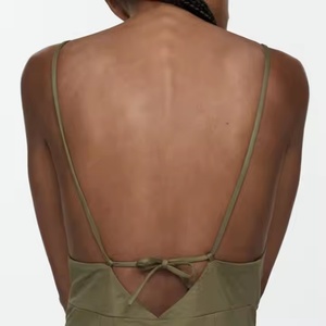 เดรสแฟชั่นสุดฮอตสไตล์วินเทจสุดหรู เซ็กซี่ คอวี ทรงเข้ารูป ผ้าฝ้ายและผ้าลินิน สำหรับผู้หญิง - Product Image 4