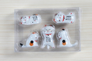Đáng yêu Nhật Bản mèo thiết kế đũa gốm phần còn lại 5-Piece Set với đũa chủ và giá - Product Image 2