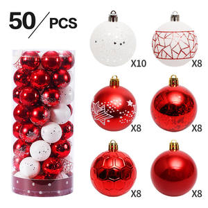 Venta al por mayor 6cm/50 Uds adorno de Navidad árbol de Navidad colgar artículos Navidad bola de plástico - Product Image 4