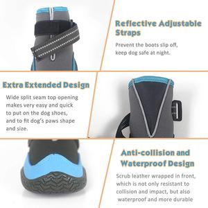 ZYZPET sepatu bot anjing antiair, sepatu olahraga kaki anjing luar ruangan antiselip tali reflektif dapat disesuaikan - Product Image 3