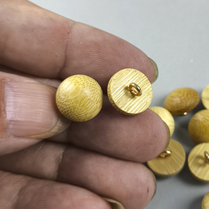 Handmade Nửa Vòng Bóng Nấm Thiết Kế Kết Hợp Kim Loại Chân Tre Tự Nhiên Nút Cho Quần Áo - Product Image 2