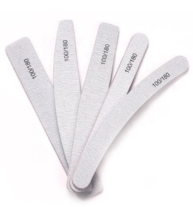 Lime à <span class=keywords><strong>ongles</strong></span> double face personnalisée avec logo imprimé gris, grain 100/180, forme demi-lune, carrée, droite, en papier de verre lavable - Product Image 5