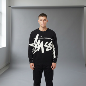 Pull tricoté épais 100 % coton pour homme, imprimé lettres, coupe oversize, manches longues, doux, respirant, décontracté, printemps - Product Image 2