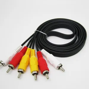 3.5mm kompozit Video Stereo ses kablosu 3RCA fiş 3RCA fişi AV kablosu