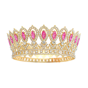 2025 nouveau Baroque rond mariage couronne mariée Pageant strass cristal diadèmes couronne moulage coiffes pour reines et roi - Product Image 3