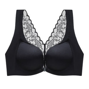 Reggiseno senza fili in seta spessa Push-Up liscio <span class=keywords><strong>con</strong></span> fibbia aperta frontale, Design traspirante e senza cuciture, elegante dettaglio in pizzo posteriore - Product Image 6