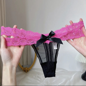 Tanga mit Niedriger Taille Nahtlose Damenunterwäsche Übergröße Sexy Spitzen-Slips Transparente Höschen für Frauen - Product Image 6