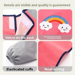 <span class=keywords><strong>Delantal</strong></span> Impermeable Reversible para Niños, con Estampado de Dibujos Animados, de Poliéster, para Jardín de Infancia, Pintura, Uso en Estudio, para Niños y Niñas - Product Image 3