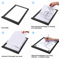 A4 Tragbares Diamant-Malerei LED-Lichtpad für Künstler zum Basteln, Skizzieren, Designen, Animieren, Kalligrafieren mit Dimmbarer Helligkeit