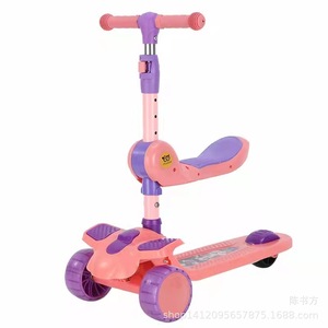 Child Seatable Folding 3 In 1 Scooter Height Adjustable For Toddlers Ages 1 8 Years Blue Red - Product Image 5