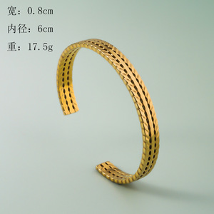 Nuevo Brazalete Geométrico de Acero Inoxidable Chapado en Oro de 18K, Impermeable, para Mujer, Joyería de Moda, Brazalete con Diseño de Serpiente, Hoja, Corazón y Flor - Product Image 6