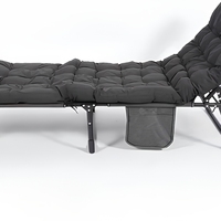 Lit pliant multifonctionnel avec matelas épais et rembourré, dossier réglable, lit de camp portable pour le camping