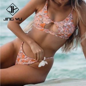 Custom Logo <b>Micro</b> <b>Bikini</b> <b>Extreme</b> Thong <b>Bikini</b> Recycled Polyester Hollow Out Women's Swimsuit 2025 - Product Image 4