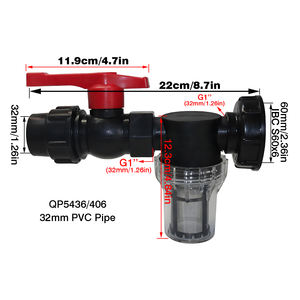 Raccord de tuyau d'arrosage de jardin G1 '' 3/4 '' <span class=keywords><strong>Robinet</strong></span> à bille en PVC Filtre à mailles 80 IBC S60 * 6 <span class=keywords><strong>Adaptateur</strong></span> de réservoir d'eau - Product Image 5