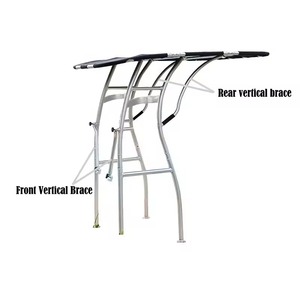 Kit d'extension T-Top pour bateau, auvent noir pour transom - 60 pouces de large x 47 pouces de long, Bimini T-Top étendu pour bateau - Product Image 5