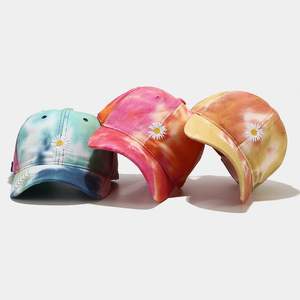 Berretto da Baseball Tie-dye personalizzato in cotone Vintage semplice da uomo sportivo estivo all'aperto con Logo ricamato - Product Image 4