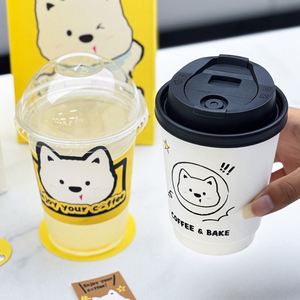 Ensembles d'emballages en papier kraft écologiques avec impression de logo personnalisée pour le café à emporter et les courses - Product Image 2