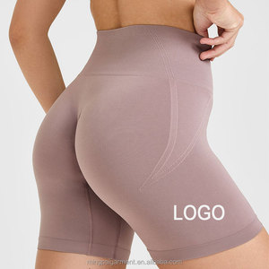 <span class=keywords><strong>Shorts</strong></span> Deportivos de Cintura Alta para Mujer, con Logotipo OEM, Elastano, Nailon, Sin Costuras, Ventilados, para Correr, Gimnasio, Yoga, Personalizados - Product Image 5