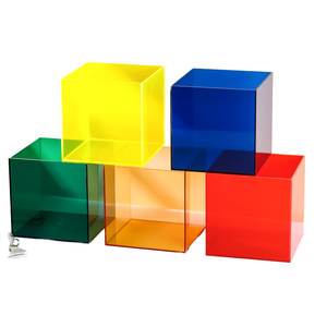 Boîte de présentation en acrylique colorée sur mesure, directement de l'usine, organiseur de maquillage transparent, vitrine pour figurines, boîte de rangement pour articles divers - Product Image 1