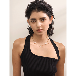 JINYOU 487 Moda <span class=keywords><strong>Artificial</strong></span> Pérolas Handmade Flor Beads Cadeia Colar Mulheres 18K Cor do Ouro PVD Jóias de Aço Inoxidável - Product Image 4