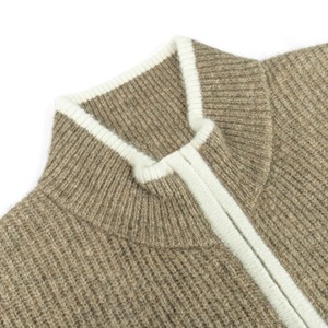 Cardigan da <span class=keywords><strong>Uomo</strong></span> Lavorato a Maglia in <span class=keywords><strong>Misto</strong></span> <span class=keywords><strong>Lana</strong></span> Merino con Logo Personalizzato AiNear all'Ingrosso, Design OEM & ODM, <span class=keywords><strong>Manica</strong></span> <span class=keywords><strong>Lunga</strong></span>, Collo Alto a Coste e Zip - Product Image 2