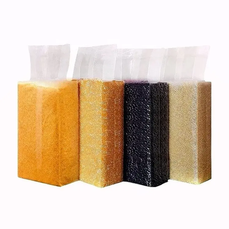 Sacs d'emballage alimentaire en brique de riz épaissie imprimés sur mesure en stock sac sous vide sac sous vide d'emballage de riz en plastique