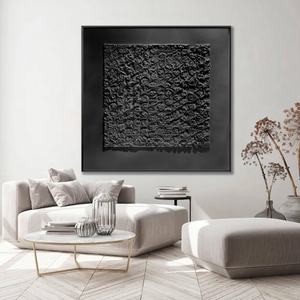 Peinture abstraite Wabi Sabi, art de la nature morte fait main, texture artistique, peinture décorative pour chambre à coucher et hôtel, peinture acrylique peinte à la main sur toile encadrée - Product Image 3