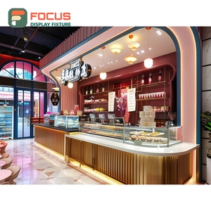 Mostrador de Servicio de Café de Lujo, Estación de Barista, Estante para Caja Registradora, Mostrador de Café de Roble Natural - Product Image 1