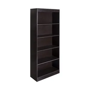 The Newest Office Wooden Bookcase 5 Shelves Corner Pictures 5-Tier Book Standing Cabinet Bookcases