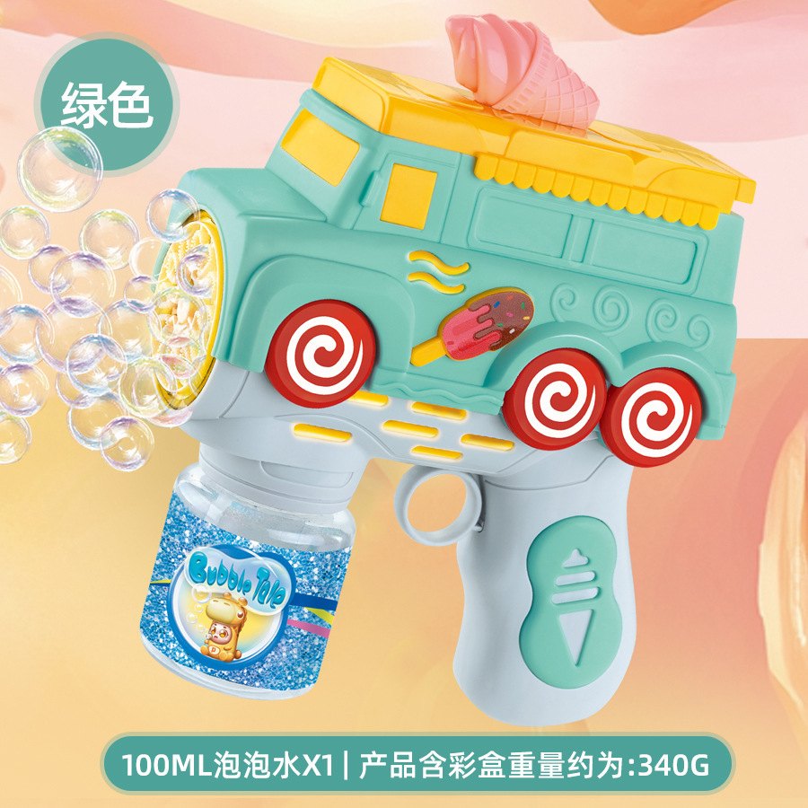 Green ice cream truck-electric model-1 bottle water in box