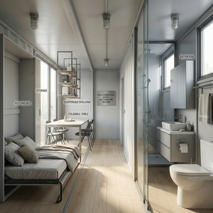 Maison de conteneur préfabriquée de luxe détachable de 20 pieds, type capsule, pour bureau ou salon, pour urgences médicales et habitation d'urgence, style <span class=keywords><strong>africain</strong></span> - Product Image 3