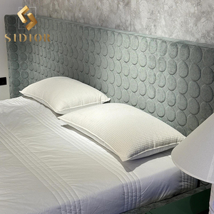 Cadre de <span class=keywords><strong>lit</strong></span> double haut de gamme avec tête de <span class=keywords><strong>lit</strong></span> volumineuse, éclairage intégré, en acier inoxydable personnalisé, ensemble de <span class=keywords><strong>lit</strong></span> en cuir de luxe, ensembles de meubles de chambre à coucher modernes de style <span class=keywords><strong>King</strong></span> - Product Image 5