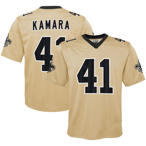 Kaos Jersey Sepak Bola New Orleans Saints 3D Print Custom Grosir Lengan Pendek Bahan Polyester Mesh Unisex Dewasa Lintas Negara - Product Image 1