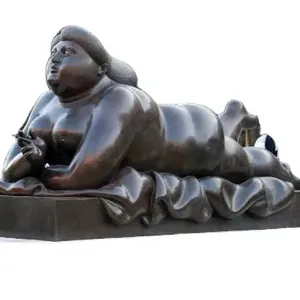 현대 야외 장식 유명한 금속 지방 여자 동상 장식 Botero 청동 지방 여자 동상 판매