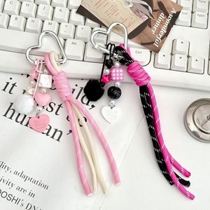 พวงกุญแจรูปหัวใจซีรีส์ <span class=keywords><strong>Miu</strong></span> - จี้เชือกถักส่วนตัว สไตล์มินิมอล สำหรับตกแต่งกระเป๋าและเป็นของขวัญสั่งทำ - Product Image 1