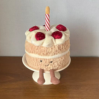 Boneka Jelly Catt Baru, Mainan Kue Ulang Tahun Krim Stroberi, Boneka Lilin Lembut Nan Menenangkan, Jelly Cat Naga yang Lembut dan Halus