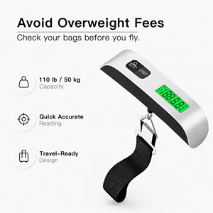 Balance de bagages électronique numérique portable LCD 50 kg avec alimentation par piles pour les voyages - Product Image 3