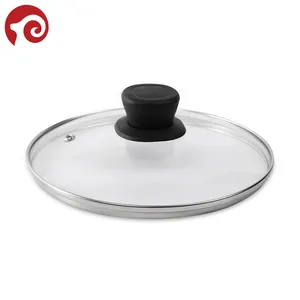 G Loại Thủy Tinh Trong Suốt Nắp Nồi Với Bakelite Knob Cho Nhôm Pizza Pan