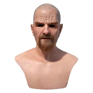 Masque réel JiaGao, dernier modèle, Halloween, tête entière, tête de vieil homme sans cheveux, en plastique, accessoire de cosplay pour adultes - Product Image 1