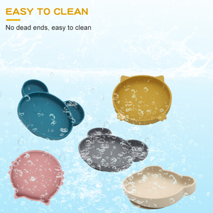 ชุดเครื่องใช้บนโต๊ะอาหารซิลิโคนเกรดอาหารสำหรับเด็กลายการ์ตูนรูปสัตว์ไม่มี BPA - Product Image 4