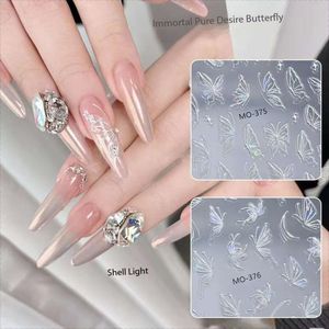 Pegatinas de Uñas de Gel de Lujo, Nuevas, Brillantes, Coloridas, con Mariposas en 3D, Adhesivas, Semi-Curadas, Decoraciones de Plástico en Oferta - Product Image 2