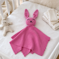 Couverture d'emmaillotage en coton tricoté doux et uni pour bébé, idéale pour la literie de la crèche, couverture de sécurité mignonne en forme de lapin pour nourrisson