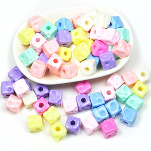 Perles carrées en forme de fromage de 14 mm, couleur pastel, à grand trou, pour la création de bijoux DIY, boucles d'oreilles, bracelets et artisanat - Product Image 4