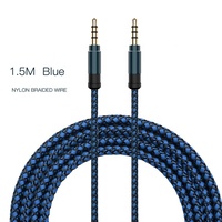 Câble audio Jack 3,5 mm, tressé en nylon, câble AUX 3,5 mm pour voiture, 1,5 m, rallonge pour casque, téléphone, MP3, haut-parleur de voiture