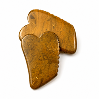 Outil de massage facial en jaspe mookaite naturel, planche de massage Gua Sha, pierre de beauté en cristal faite à la main, OEM, étiquette privée
