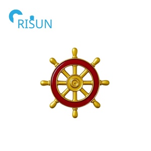 Fabbricazione 3D croce aereo timone distintivo emblema smalto nautico capitani navali delle navi ruota spilla - Product Image 6