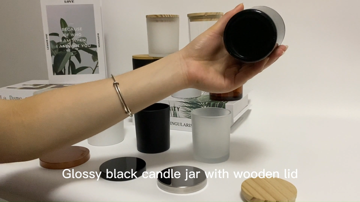 Wholesale Luxury Custom Empty Matte Black Candle Holder Glass Candles ...